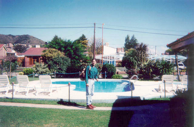 Tom just before jumping into the swimming pool