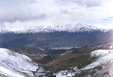 Zanskar Range and Leh City from Khardung La