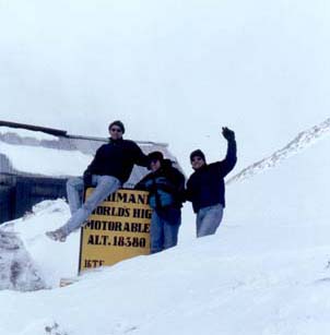 On top of the highest motorable road