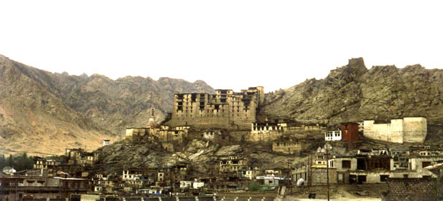 Imposing Senegge Namgyal's palace on Leh landscape