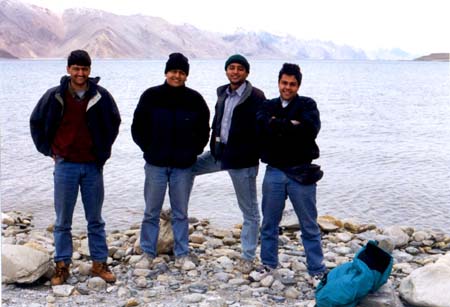 On the shore of Pangong Tso